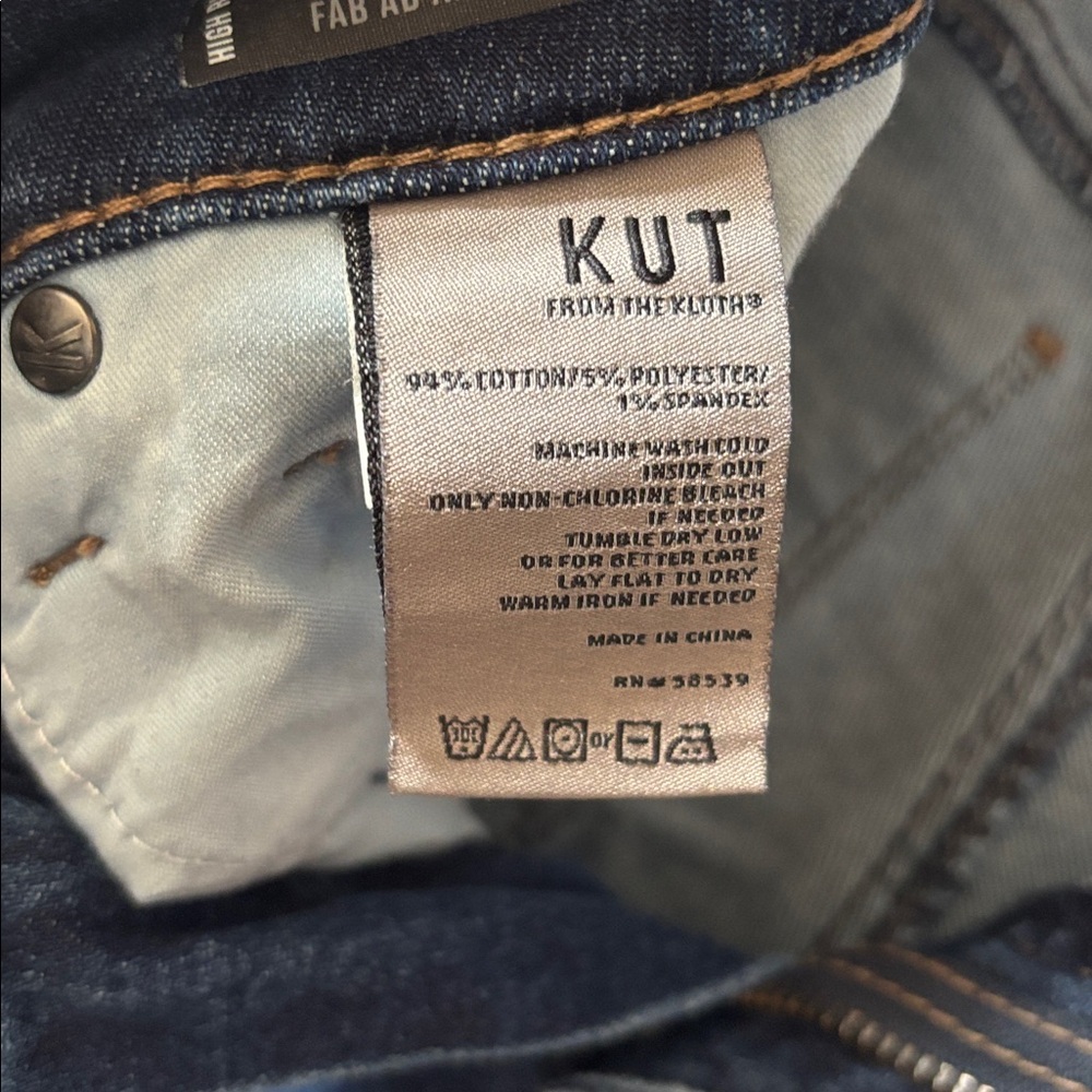 Kut from the Kloth Reese High Rise Fab Ab Ankle Straight Leg Jeans size 2 - Picture 7 of 10